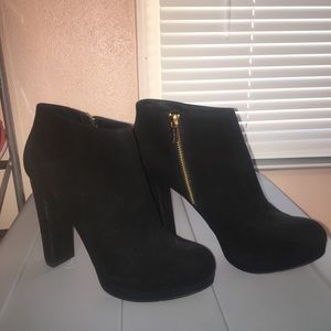 Michael Kors Black Bootie with Gold zipper detail